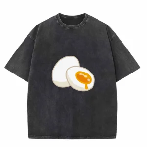 Women's Retro Crew Neck Short Sleeve T-Shirt - Salted Egg Yolk