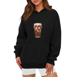 Women's Hooded Pocket Sweatshirt - Cola